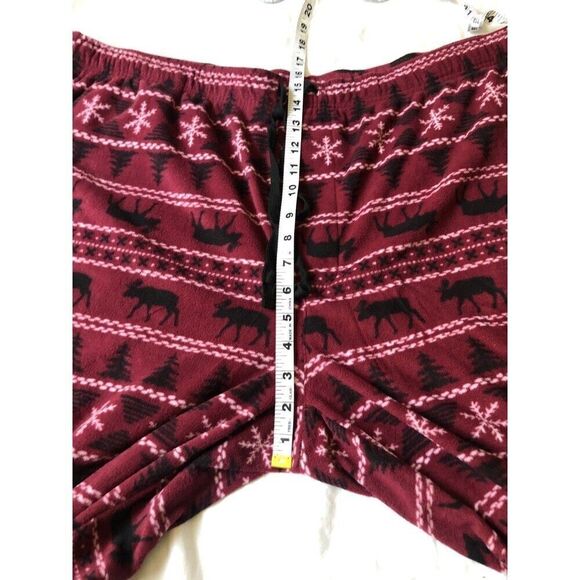 Men's Microfleece Sleep Pajama Pants size XXL Moose Snowflake - Picture 4 of 8
